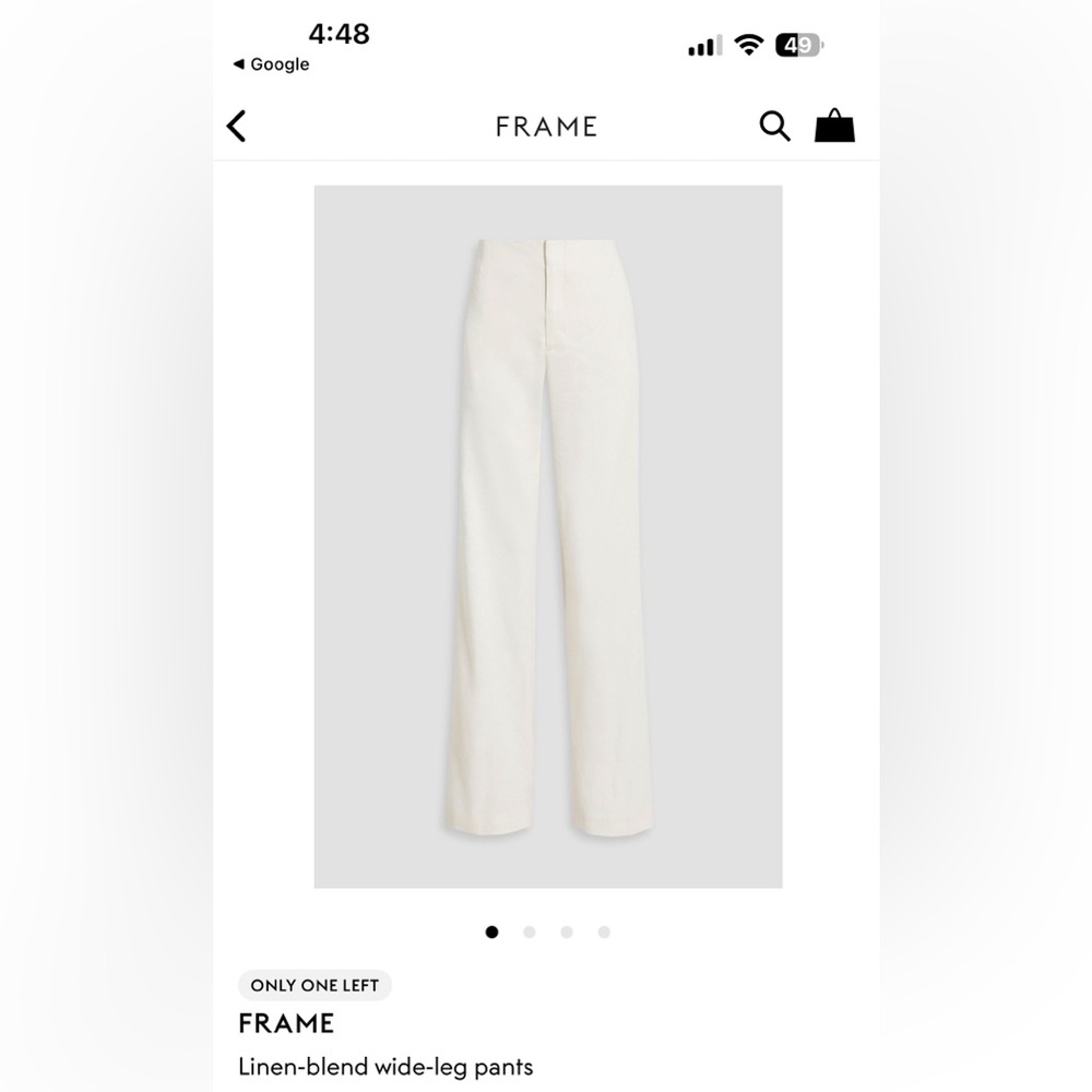 Frame Linen blend Wide Leg Trousers